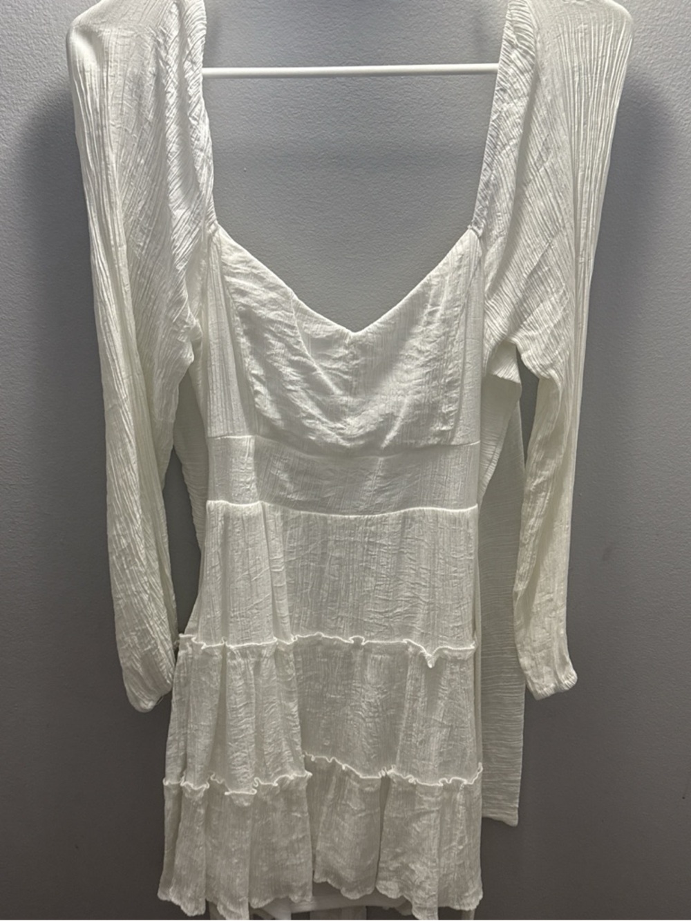 Altar'd State White Textured Off-Shoulder Mini Dress